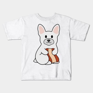 White French Bulldog Bacon Kids T-Shirt